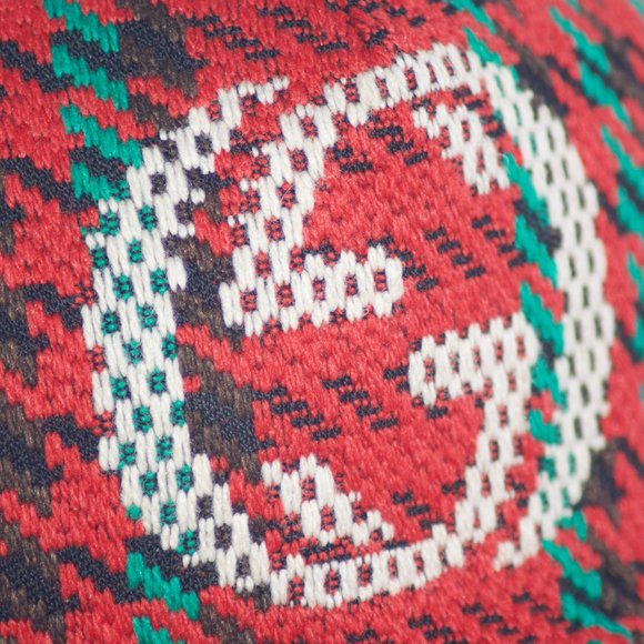 Gucci Houndstooth Baseball Hat With Interlocking G In Red And Green NEW W TAGS - Picture 3 of 9